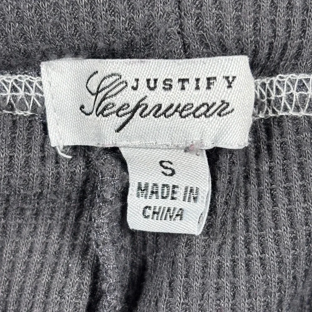 Justify Sleepwear Womens Small Charcoal Gray Waffle Knit Pajama Shorts  (READ)‎